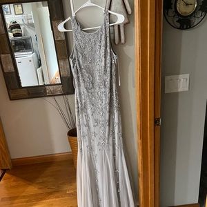 Sparkly grey prom dress